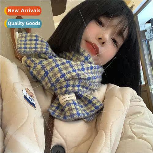 Plaid scarf female fall and winter 2023 new imitation cashme