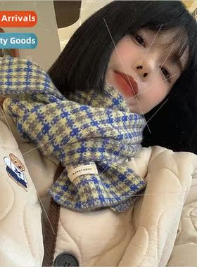 Plaid scarf female fall and winter 2023 new imitation cashme