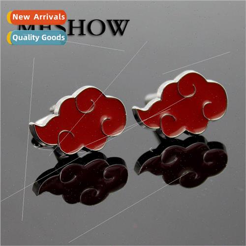 Cufflinks Jewelry Naruto Red Cloud Cufflinks Men Metal High