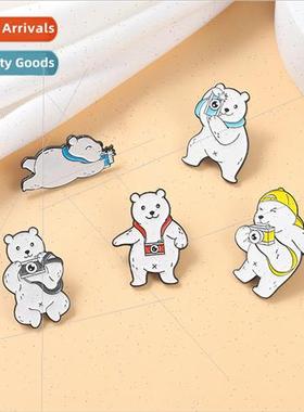 White Bear Take Camera Metal Badge Clothing Accessories Scar