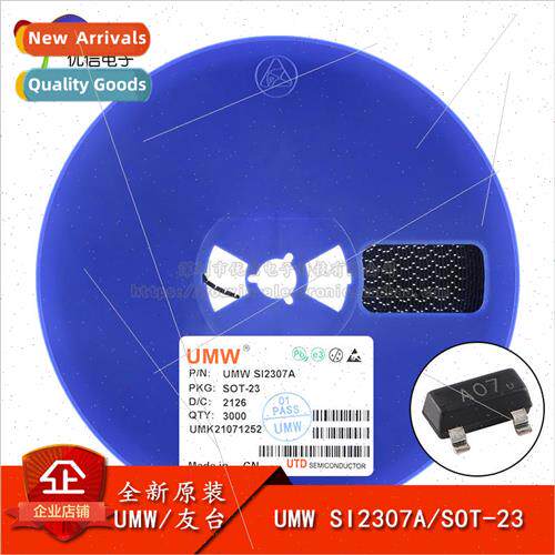 New al UMW SI2307A SOT-23 -30V/-3A P-channel MOS Chip