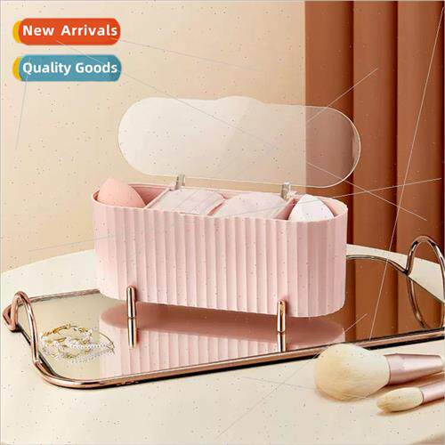 Desktop Dustproof Cosmetic Cotton Organizer Plating with d C
