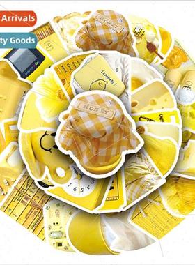 50 yellow ins  cell phone case stickers literary Scandinavia