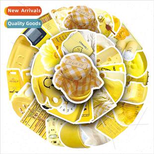 50 yellow ins cell phone case stickers literary Scandinavia