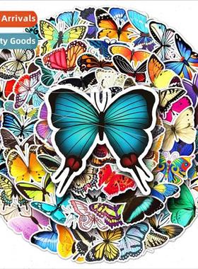 108 Butterfly handbook stickers cartoon insects animals wate