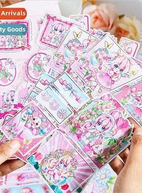 Bellas Secret Garden Stamping Stickers Cartoon Girl Heart Ha