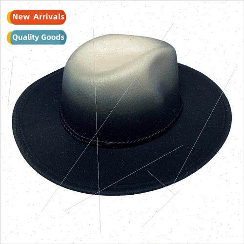 Autumn and winter fashion tweed bowler hat Gradient color fe