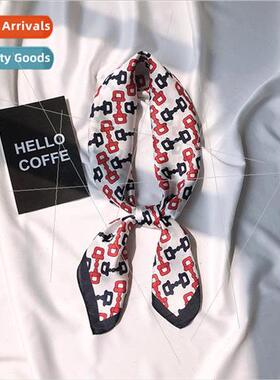 Spring and summer Korea ins simple silk scarf simulation sil