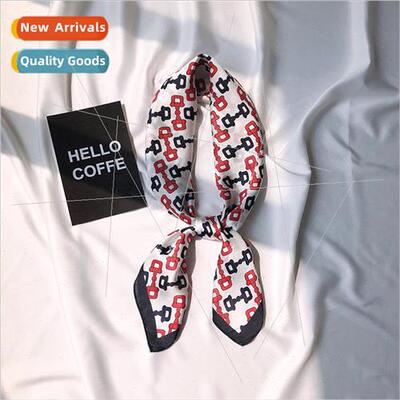 Spring and summer Korea ins simple silk scarf simulation sil