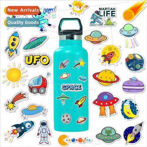50 hand-painted cartoon celestial planet luggage stickers su