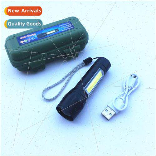 511 aluminum alloy usb rechargeable flashlight with side lig