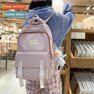 schoolbag female sense cute ancient plaid Harajuku ins new