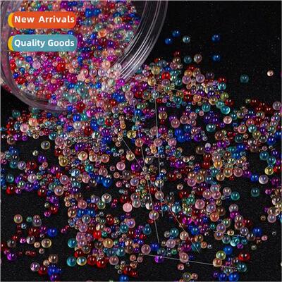 30g -porous transparent illusion glass rice beads bubble bea