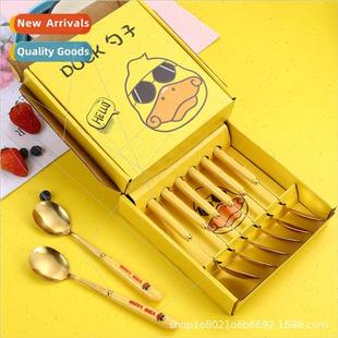 duck stainless steel Creative set yellow spoon 适用 cartoon