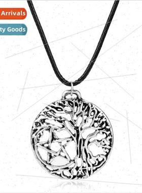 Vintage Pentagram Tree of fe Necklace Nordic Viking Collecti