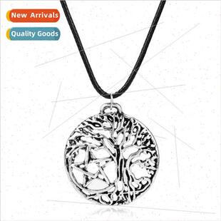 Vintage Pentagram Tree of fe Necklace Nordic Viking Collecti