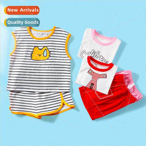 Baby undershirt set of cotton separates summer cotton two-pi