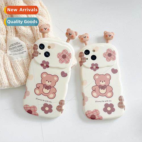 Korean  flowers bear 适用 Apple 12Promax doll shaker iPhone