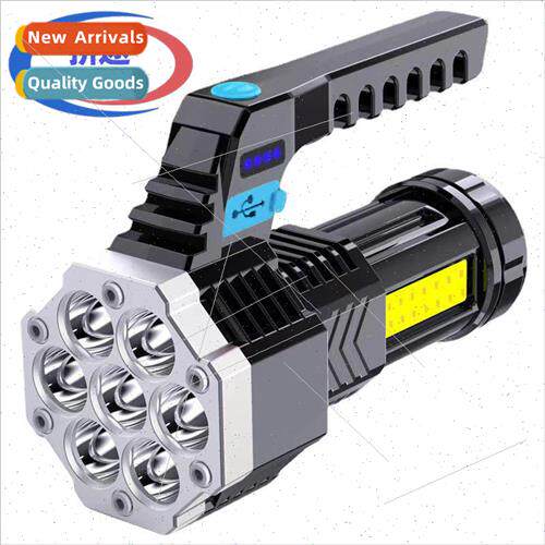 7LED strong light flashlight USB rechargeable COB side light