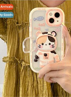 Creative Cat Astronaut Stand 适用 iPhone 13 Apple 14 Phone C