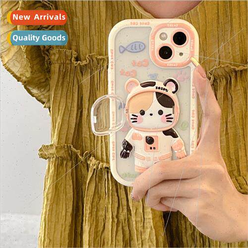 Creative Cat Astronaut Stand 适用 iPhone 13 Apple 14 Phone C