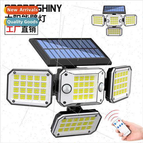 New solar wall light four head double sensor garden light ou