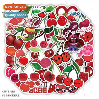 50 new cute cherry graffiti stickers decorative refrigerator