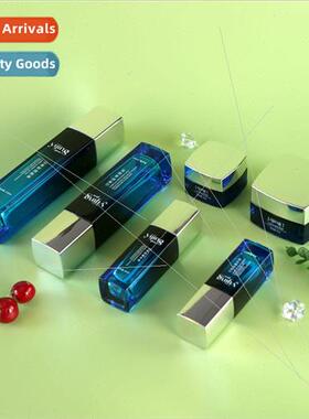 New quadrangle thick bottom skincare glass bottle set multi-