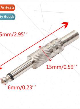 lver DIY soldered plug 6.35mm mono large 2 pole all metal mi