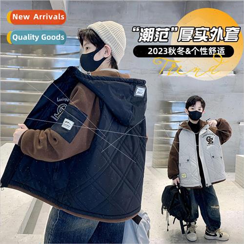 Childrens boys jacket winter 2023 new clip cotton winter col