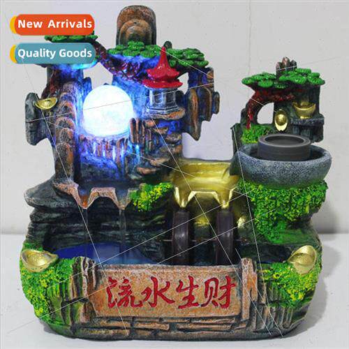 New rockery water fountain spray fish pond feng shui wheel h
