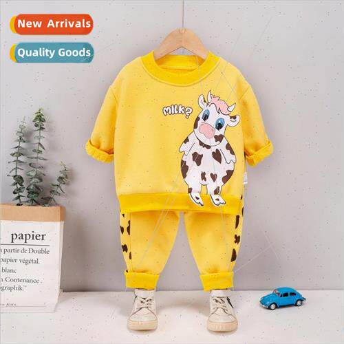 2023 new fall and winter 1-5 years old baby cartoon cow long