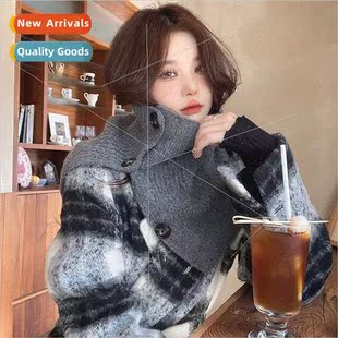 scarf fashion female ins nec student button warm Korea retro