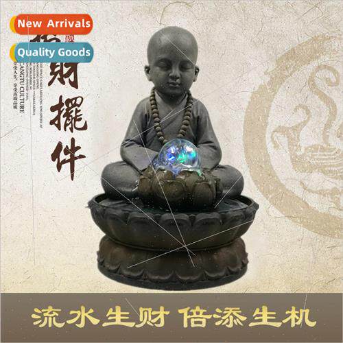 New creative small monk running water ornaments desktop home