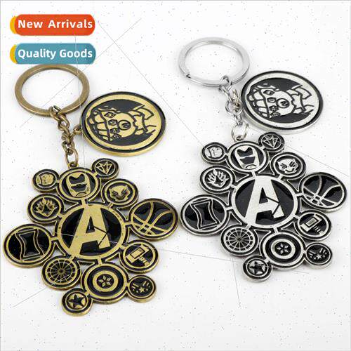 Avengers Keychain Necklace Captain America Iron Man Black Pa