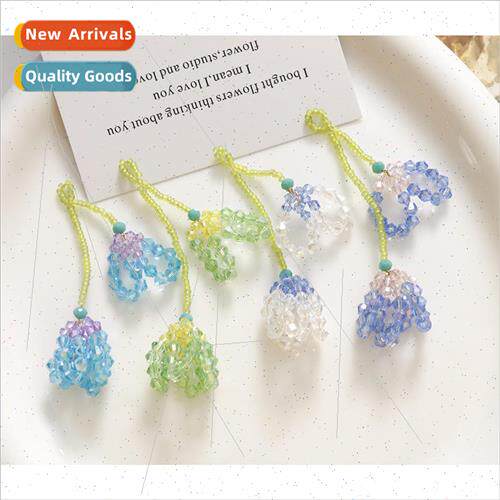 Summer sweet crystal two flowers earrings diy handmade knitt