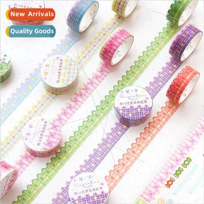 Soft heart dream tape ins fresh plaid lace diy decoration ha