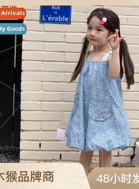 Korean  of the girls dress 2023 Summer fashionable childrens