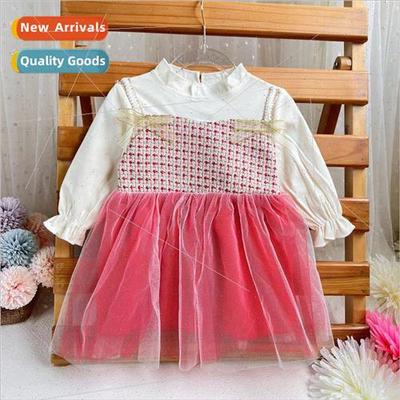 Baby girl princess dress 2023 fall small fragrant wind white