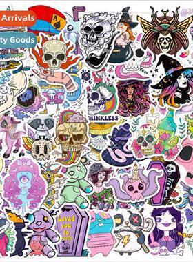 50 New Goth Girl Skull Goth Stickers Diablo Witch Graffiti S