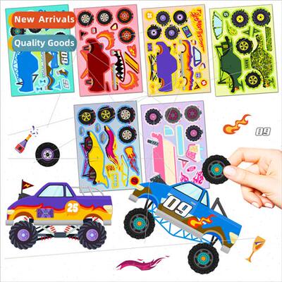 6/pack off-road face change diy stickers engineering vehicle