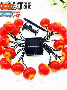 LED solar string lights red lanterns festive garden lights C