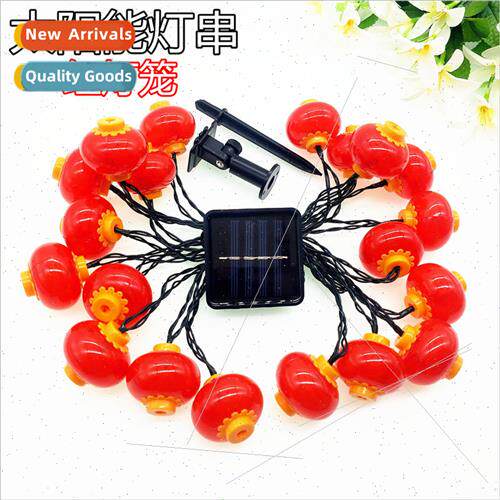 LED solar string lights red lanterns festive garden lights C