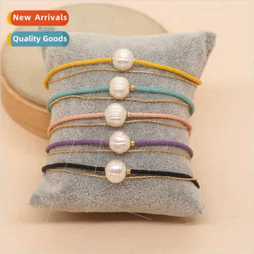 New 2 circles of DB rice beads fine gold chain punch single