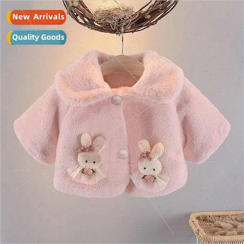 Girls cute shawl jacket new baby girl rabbit labeling fashio