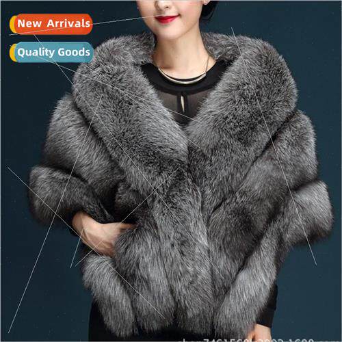 Fall and winter bride imitation fox hair shawl wedding cape