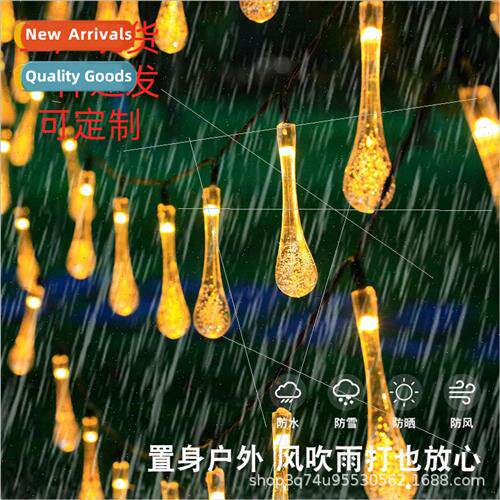 LED Solar Water Drops String ghts Christmas Halloween Ambien