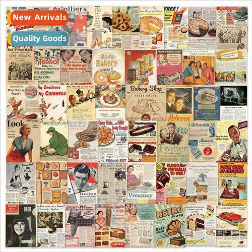 50 Retro Magazine Stickers Nostalgia Waterproof Stickers Dec
