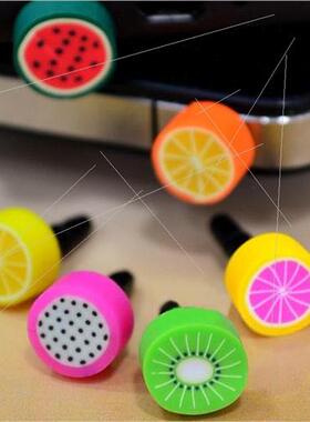 E9045 Korea exquisite soft rubber fruit cell phone dust plug