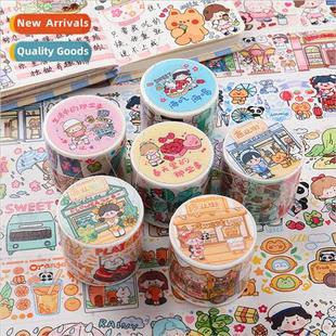 washi tape handbook bean girl sauce cartoon creative sprout